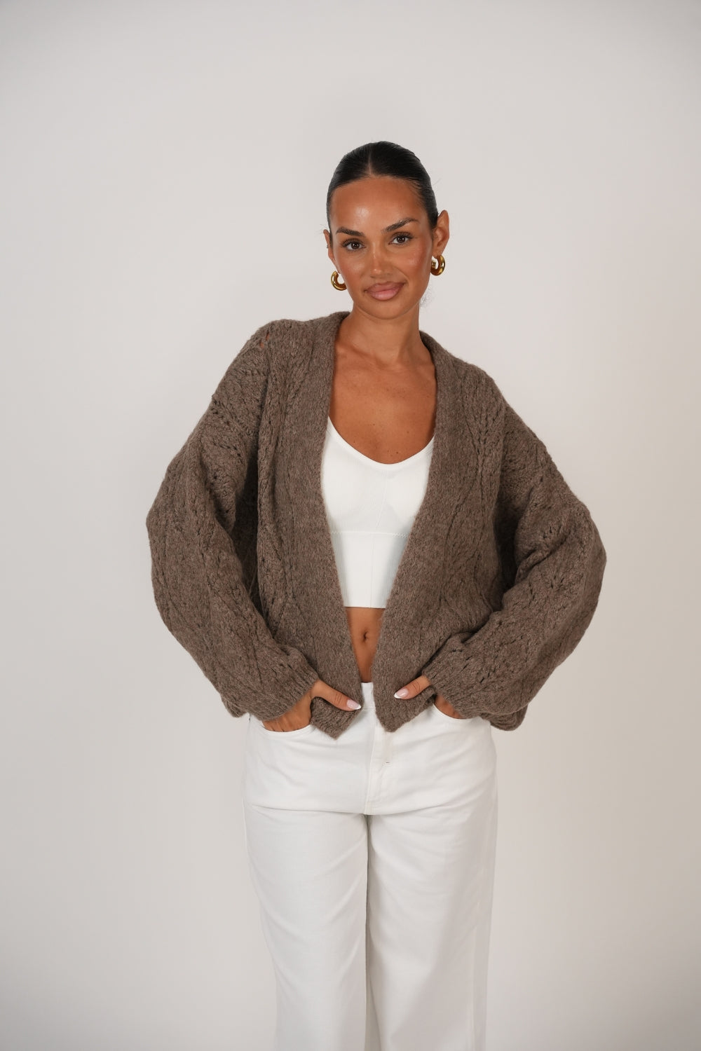 Cardigan Calado Oversize foto 1